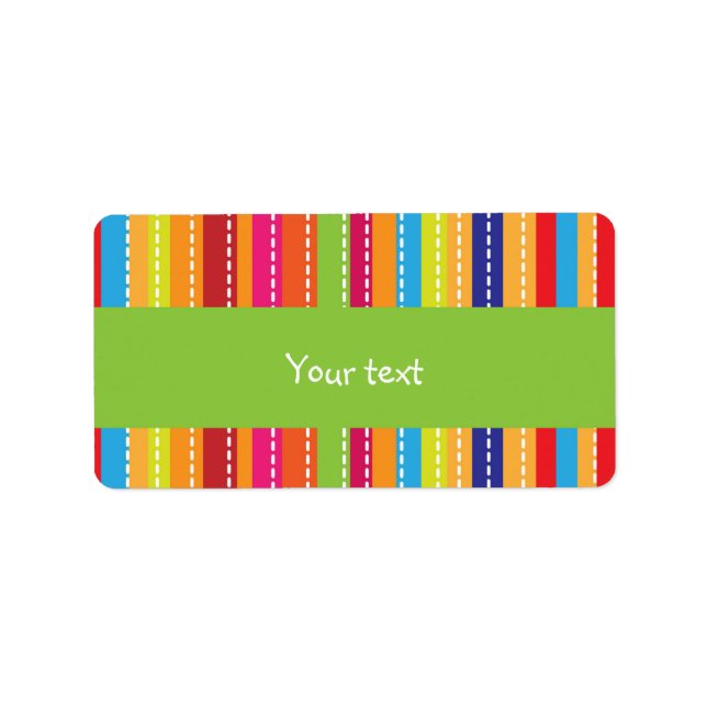 Rainbow stripes design label (Front)
