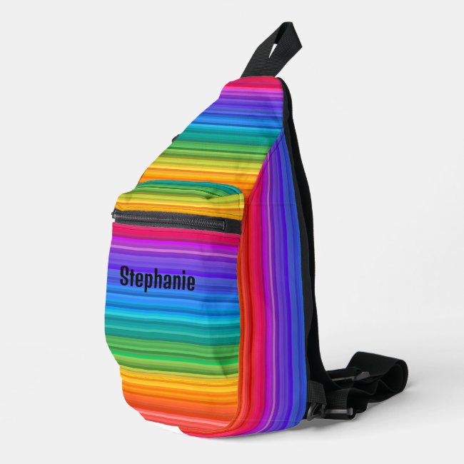 Rainbow Stripes Design Sling Bag