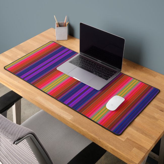 Rainbow Stripes Desk Mat