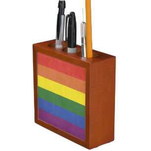 Rainbow stripes desk organizer