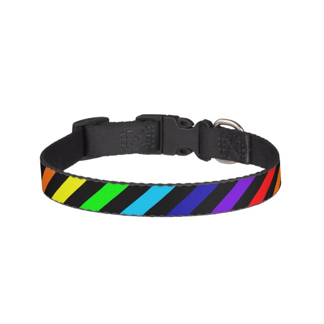 Rainbow Stripes Dog Collar (Front)