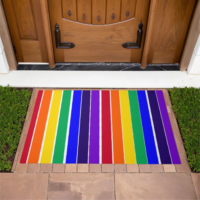Rainbow Stripes  Doormat (Outdoor)