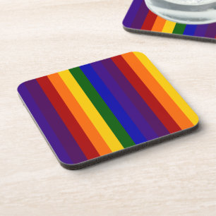 Rainbow Stripes Drink Coaster