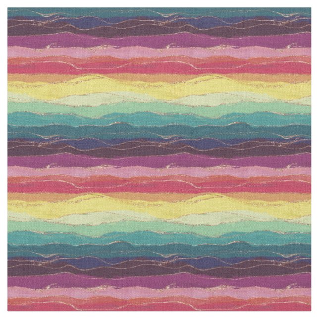 Rainbow Stripes fabric Pattern (Close Up)