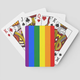 rainbow stripes flag playing cards love is lgbt
