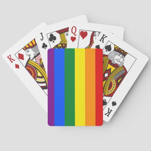 rainbow stripes flag playing cards love is lgbt