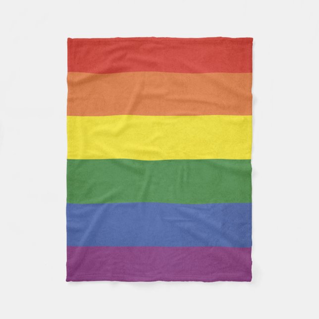 Rainbow stripes fleece blanket (Front)
