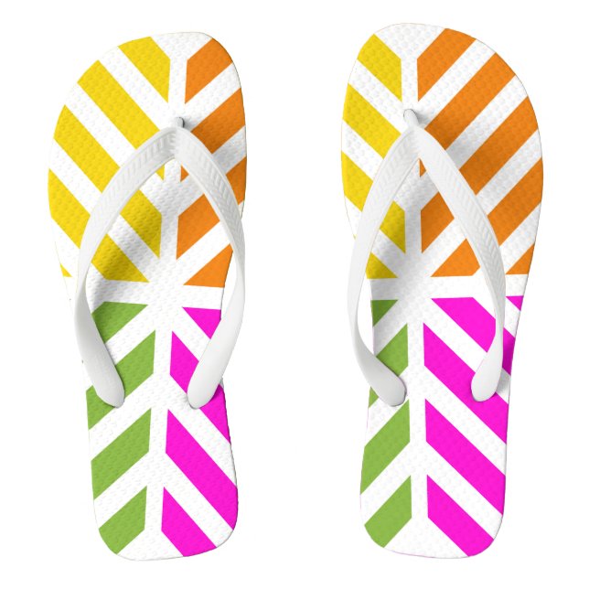 Rainbow Stripes Flip Flops (Footbed)