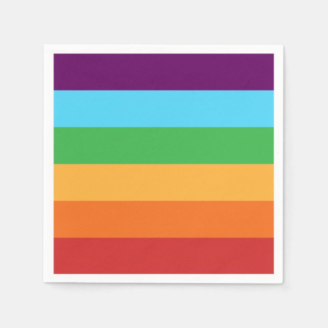 Rainbow Stripes Fun Bright Candy Birthday Party Napkins (Front)