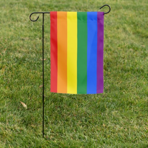Rainbow Stripes Gay Pride Design Garden Flag