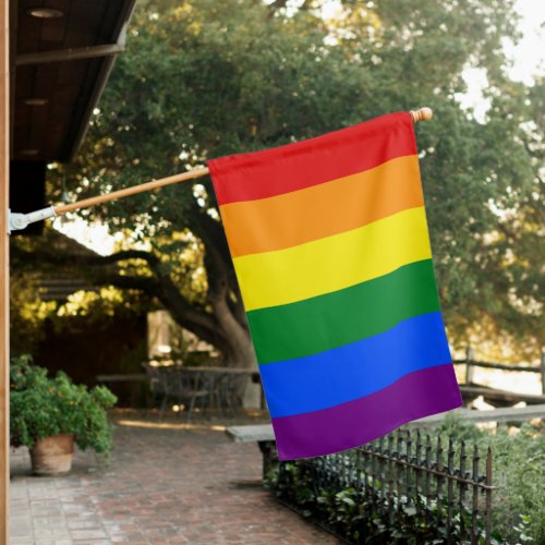 Rainbow Stripes Gay Pride Design House Flag