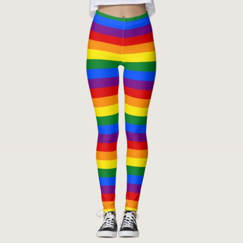 Rainbow Stripes Gay Pride Design Leggings