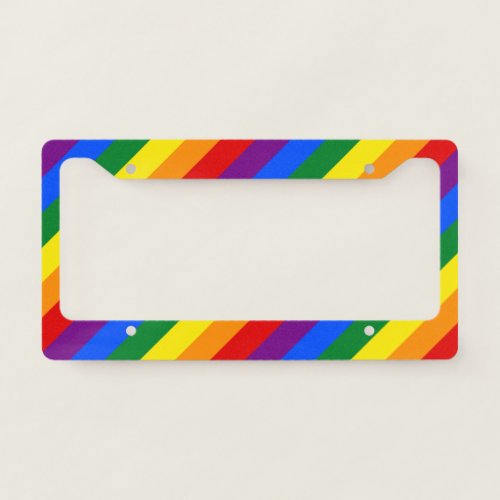 Rainbow Stripes Gay Pride Design License Plate Fra License Plate Frame