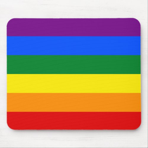 Rainbow Stripes Gay Pride Design Mouse Pad