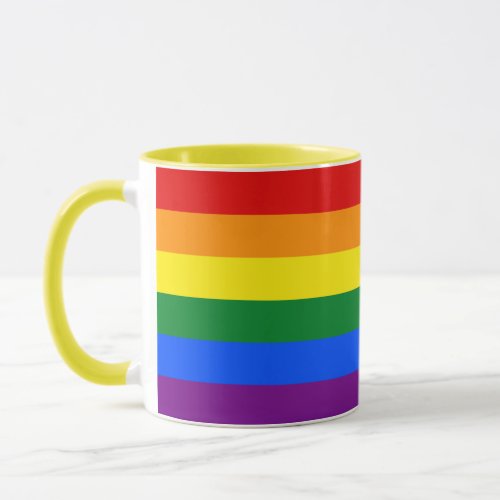 Rainbow Stripes Gay Pride Design Mug