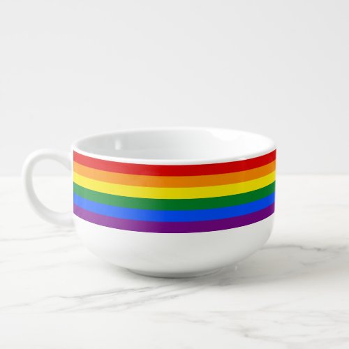 Rainbow Stripes Gay Pride Design Soup Mug