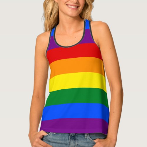 Rainbow Stripes Gay Pride Design Tank Top