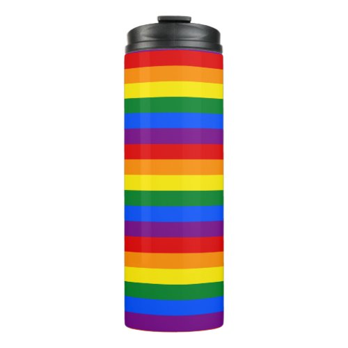 Rainbow Stripes Gay Pride Design Thermal Tumbler