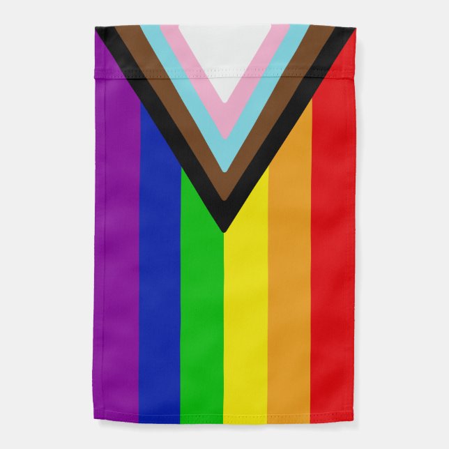 Rainbow Stripes Gay Pride Garden Flag (Back)