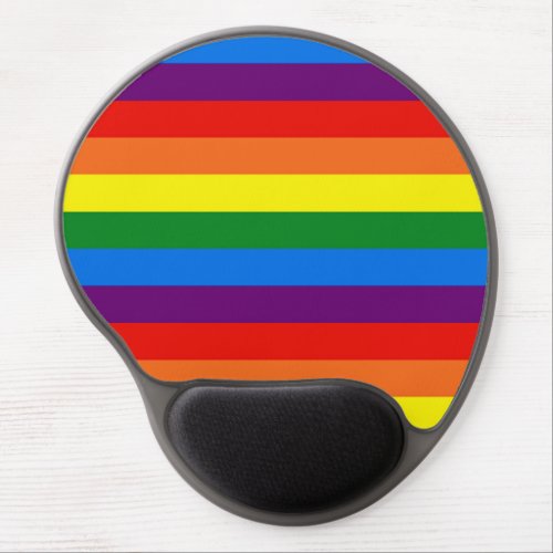 Rainbow Stripes Gay Pride LGBT Support Gel Mouse Pad
