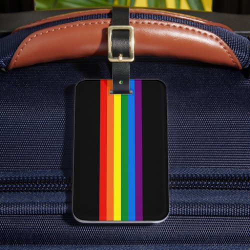 Rainbow Stripes Gay Pride LGBT Support Gifts Luggage Tag