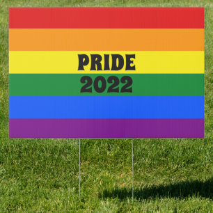 Rainbow Stripes Gay Pride Yard Sign