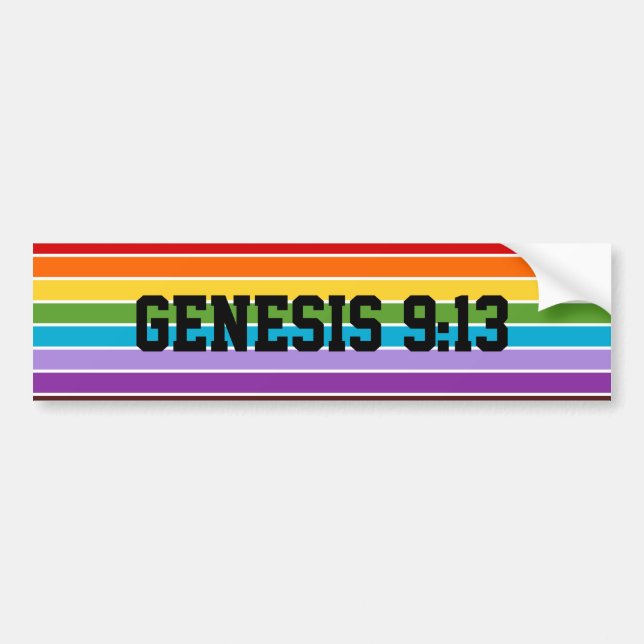 Rainbow Stripes, Genesis 9:13 Bumper Sticker (Front)