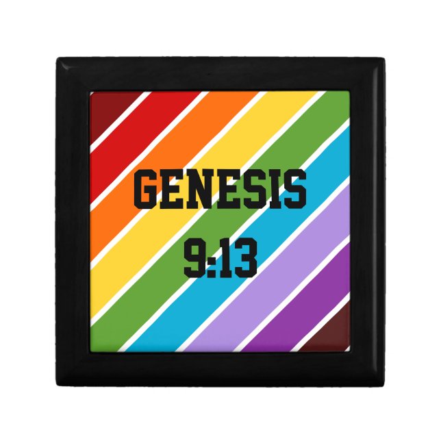 Rainbow Stripes, Genesis 9:13 Jewelry Box (Front)