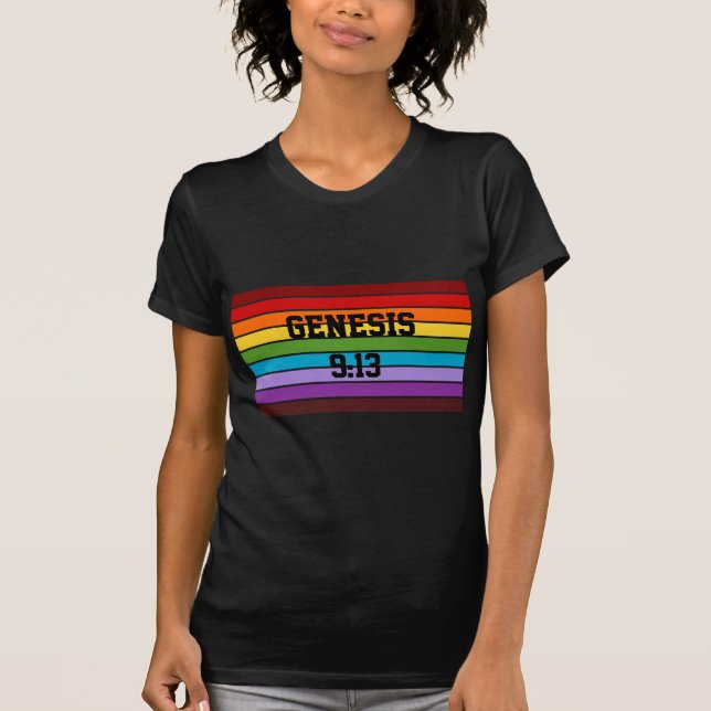 Rainbow Stripes, Genesis 9:13 T-Shirt (Front)