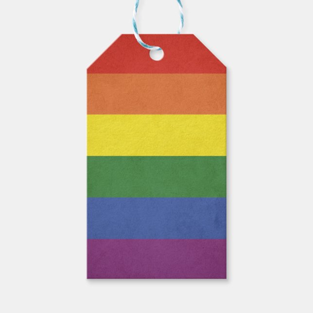 Rainbow stripes gift tags (Front)