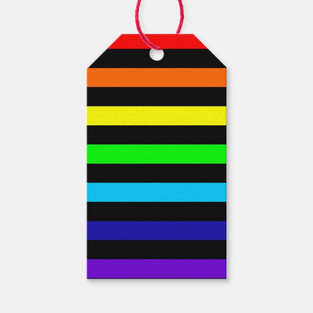 Rainbow Stripes Gift Tags (Front)