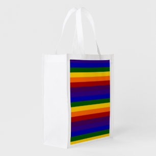 Rainbow Stripes Grocery Bag