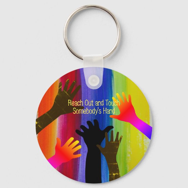 Rainbow Stripes (Hands) Keychain (Front)