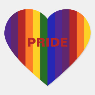Rainbow Stripes Heart Sticker