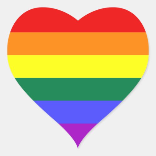 Rainbow Stripes Heart Sticker