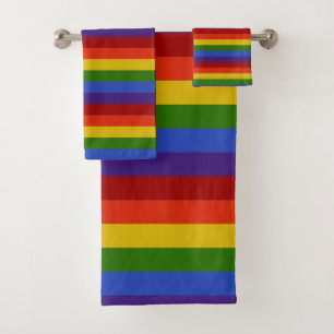 Rainbow Stripes Horizontal Bath Towel Set