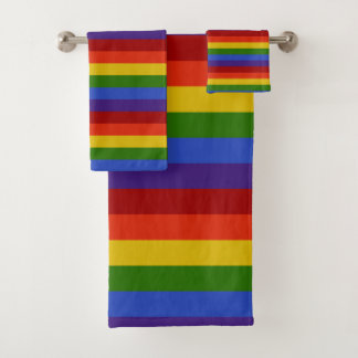 Rainbow Stripes Horizontal Bath Towel Set
