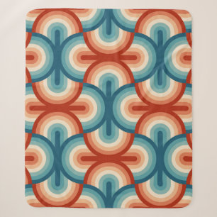 Rainbow stripes illustration pattern sherpa blanket