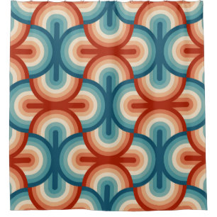 Rainbow stripes illustration pattern shower curtain