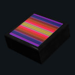 Rainbow Stripes Jewelry Box<br><div class="desc">This stylish gift box is decorated with a striped pattern in orange,  purple,  yellow,  red,  green,  violet and black which resembles a rainbow. The pattern is set off by the black trim.</div>