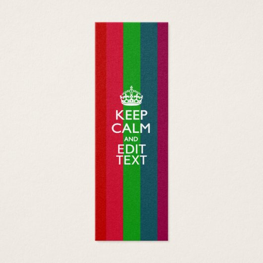 Rainbow Stripes Keep Calm And Your Text Customize (Front)