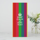 Rainbow Stripes Keep Calm And Your Text Customize (Standing Front)