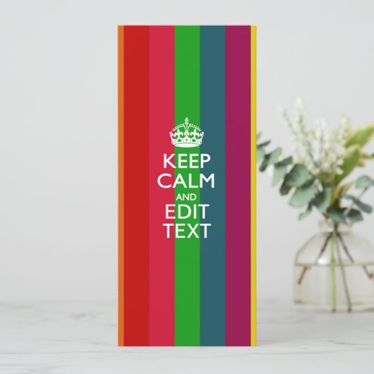 Rainbow Stripes Keep Calm And Your Text Customize (Standing Front)