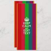 Rainbow Stripes Keep Calm And Your Text Customize (Front/Back)