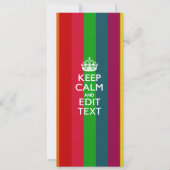Rainbow Stripes Keep Calm And Your Text Customize (Front)