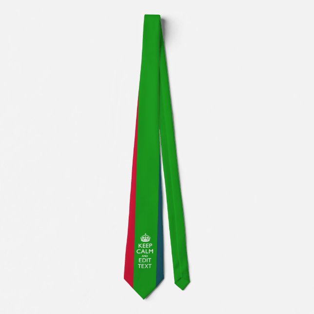 Rainbow Stripes Keep Calm And Your Text Customize Neck Tie (Front)