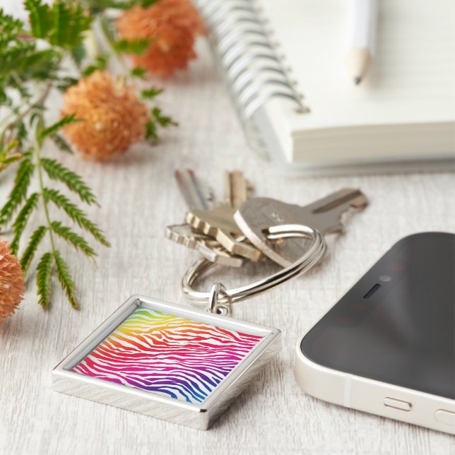 Rainbow Stripes Keychain (Side)