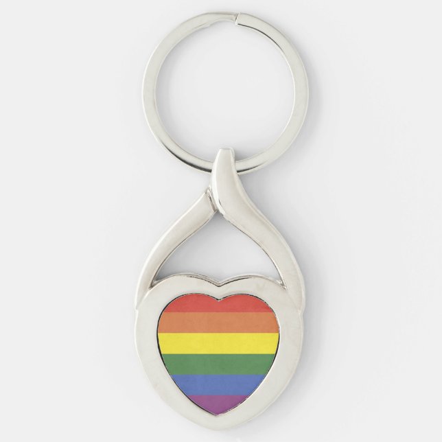 Rainbow stripes keychain (Front)