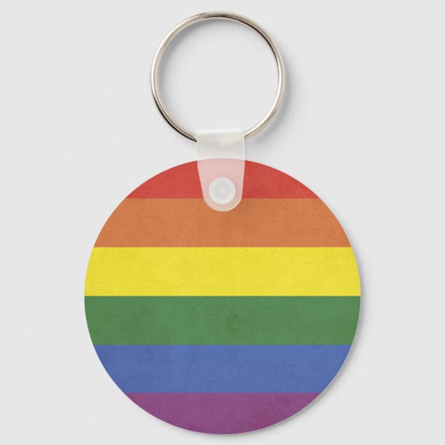 Rainbow stripes keychain (Front)