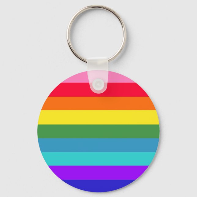 Rainbow Stripes Keychain (Front)